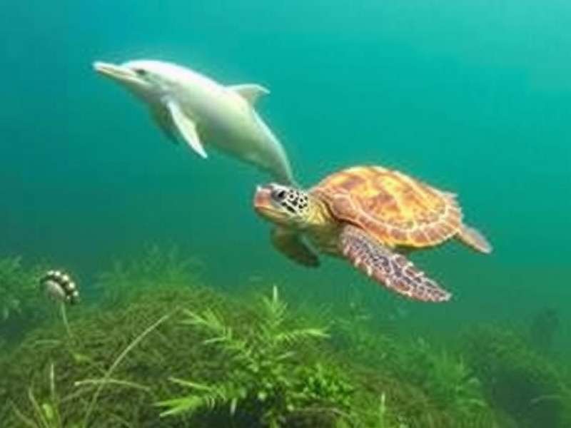 Indian Marine Species in Marine Life Mania India Marine Life Mania India Indian Species - Ganges River Dolphin and Olive Ridley Turtle